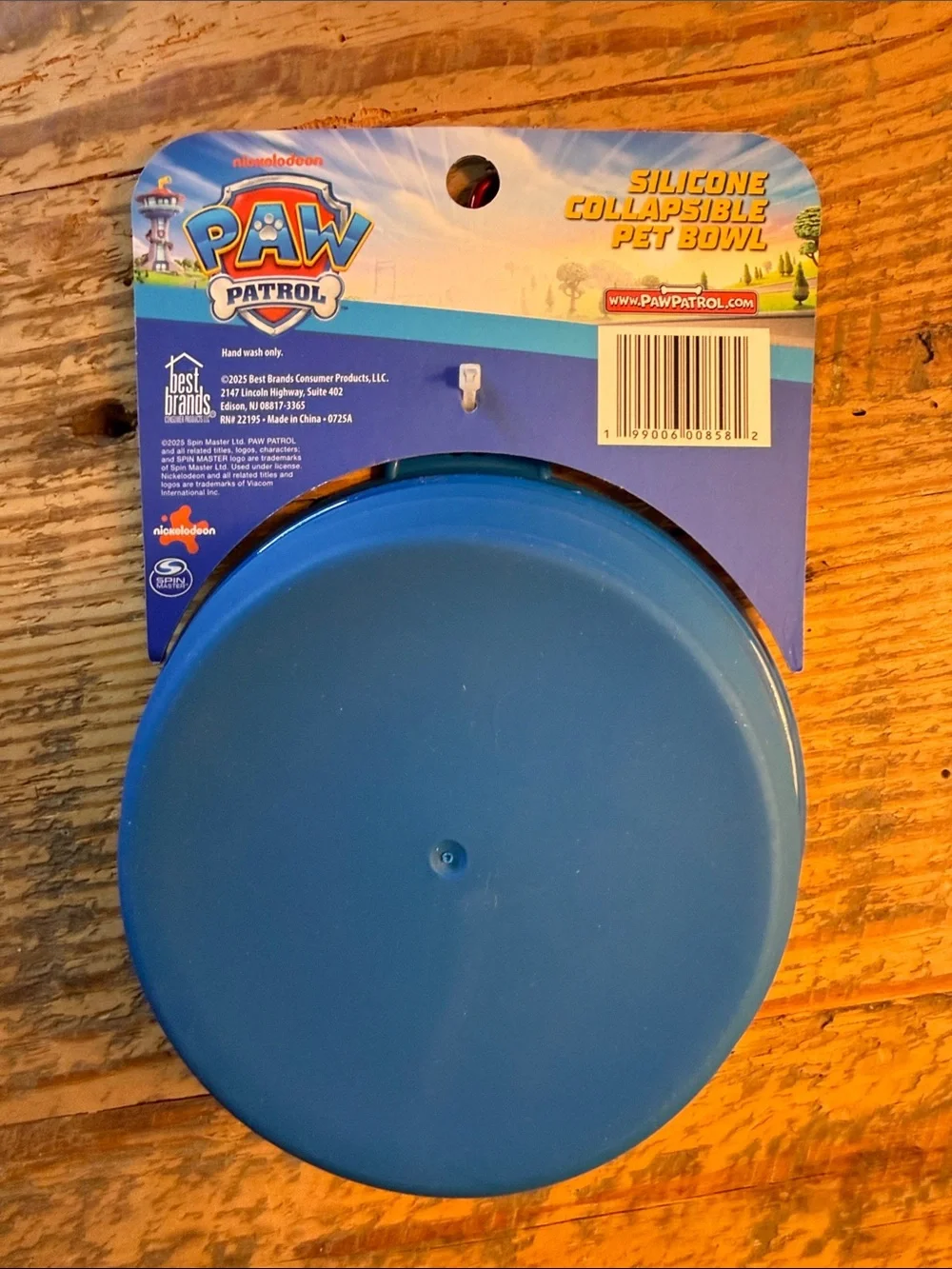 Paw Patrol Blue Silicone Collapsible Pet Bowl with Red Clip